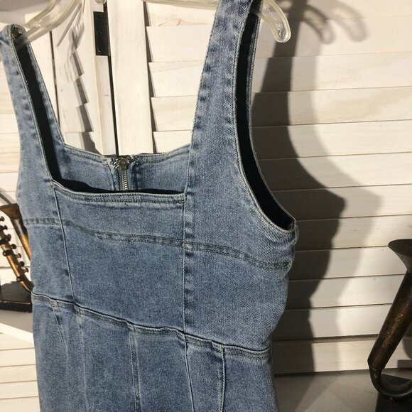 Emory Park Denim Jumpsuit Bell Bottoms Light Blue Size Medium - Picture 15 of 16